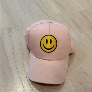 Pink Smiley Face Kids Baseball Cap